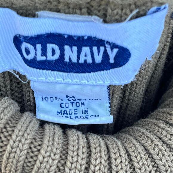 Y2k Ribbed Sweater Turtleneck Army Green Old Navy Size Medium grunge - Picture 7 of 7